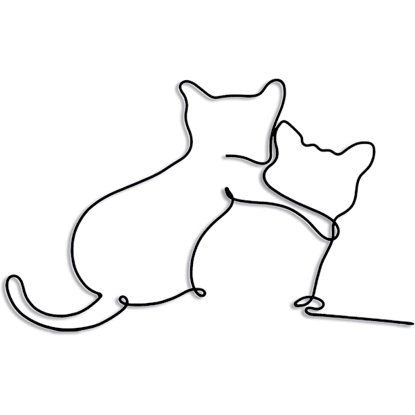 (Kram) Metall Katt Väggdekor Katt Väggkonst Metall Väggkonst Minimalistisk Rum & Vardagsrum Väggdekor