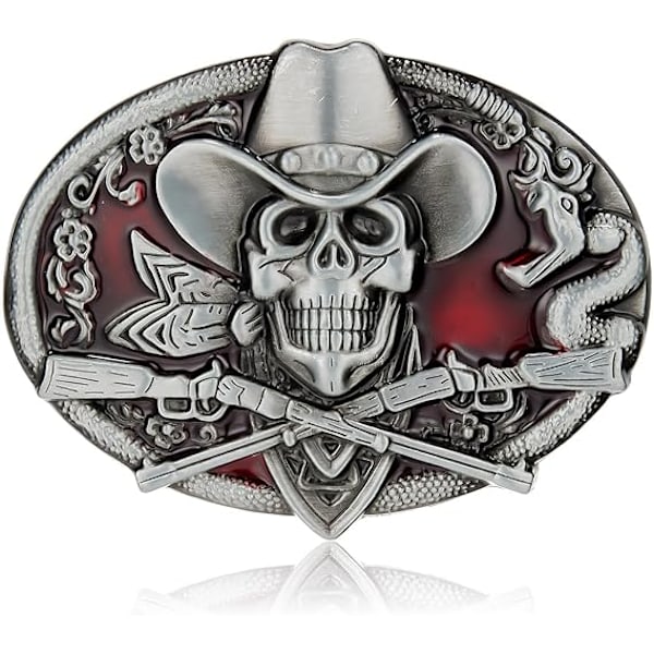 Bältesspänne med spökskelett för män, amerikansk indian, western cowboy-bältesspänne