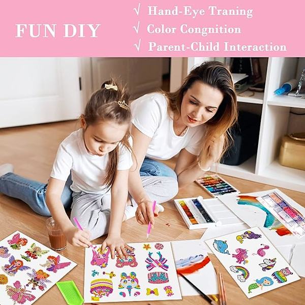 Diamantmålning för barn, 15 stycken DIY Diamantmålning för barn