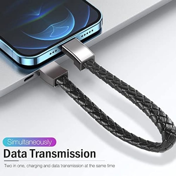 Läderarmband Smart Armband USB Laddning USB Bärbar Reseladdare för Män Kvinnor Android/iPhone (Typ C) 7.9\"
