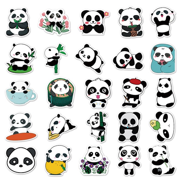 Panda-tarrat, 50 luovaa trendikästä graffititarraa, matkalaukku skootteri tabletti autoon koristeellinen