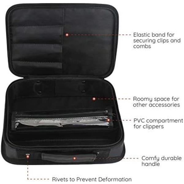 Barber Väska, Stylist Verktygsförvaringsväska för Klippar Saxar Klipp Trimmer Grooming Kit, Hårstiltillbehör