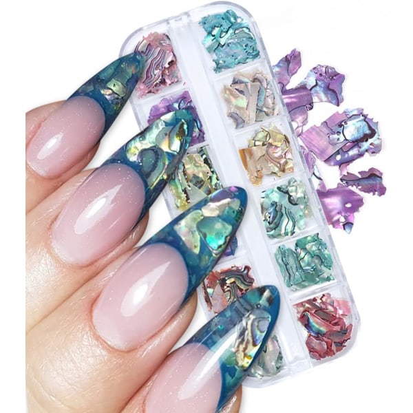 Abalone Shell Sequins for Nail Art(Style 1), Multicolor Seashell Irregular Sequins Abalone