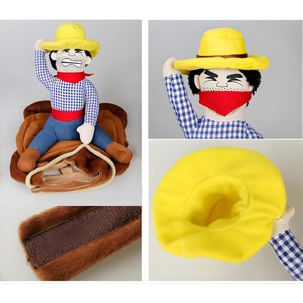 (Størrelse M) Cowboy Knight Hundekostyme Hundeklær Knight Style med Dukke og Hatt Halloween Kjæledyrkostyme
