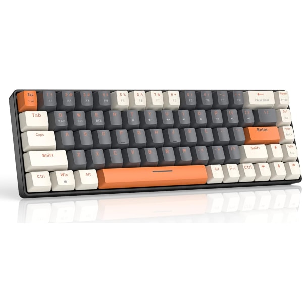 RK68 Trådlöst Gamer-tangentbord, 60% Mekaniskt Spel-tangentbord, Apex Pro Mini Dual Mode Bluetooth 5.0/