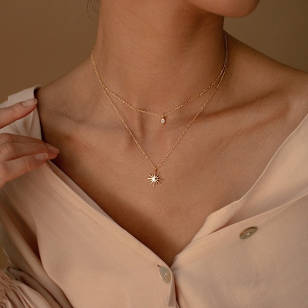 Diamant Halskjeder for Kvinner, Sjarmerende 14k Gull Choker Halskjede Enkelt Gullbelagt Smykker Halskjeder for Kvinner Trendy Gave