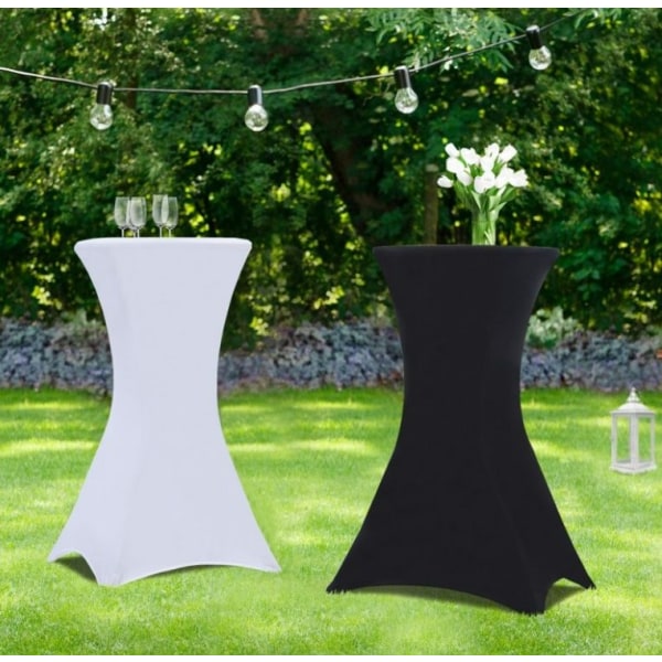 Set med 2 svarta överdrag för 110 CM fällbart högt bord (svart)