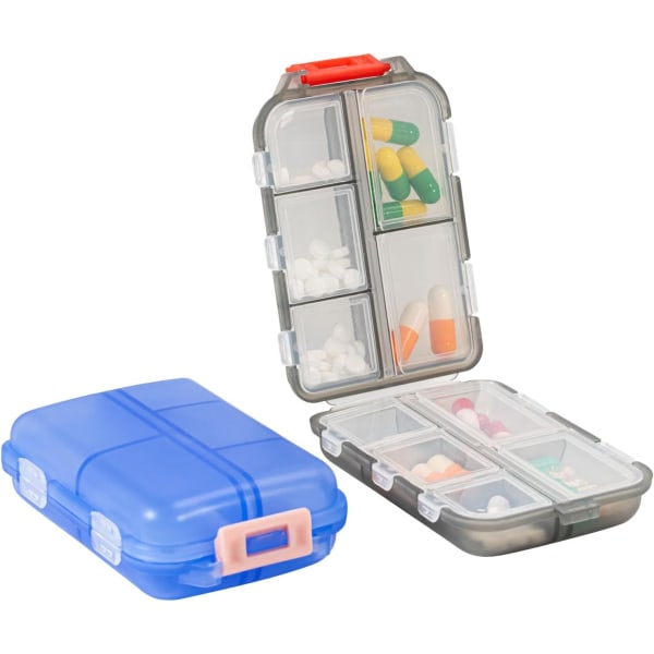 Bärbar pillerlåda, pillerlåda med liten kapacitet, 2 stycken Travel Medic