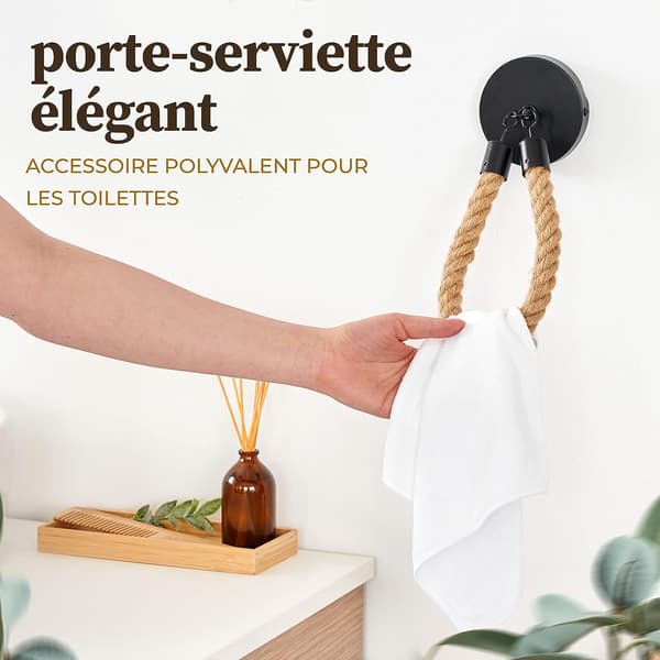 Vægmonteret toiletpapirholder med boring - Sort toile