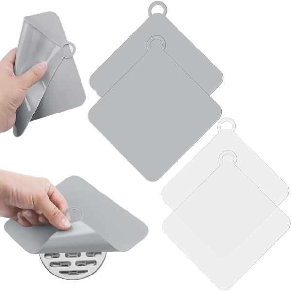 4 st Silikonavloppsskydd 15 * 15cm Anti-Luktshowerlock Badkaravloppsskydd Filter Köksbadrumsvask Sil