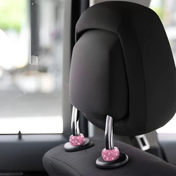 (Rosa) 4 stycken Kristall Bil Nackstöd Kragar, Bilsäte Nackstöd Ringar, Dekor Nackstöd Ringar Kragar, Universal Auto Inter