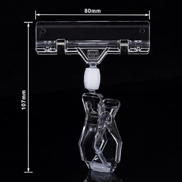 10 stk. roterende plastikclips, prismærkeholder, klar roterende prismærkeklips, butiksdisplay, prismærke displaystand, bordklemmeholder