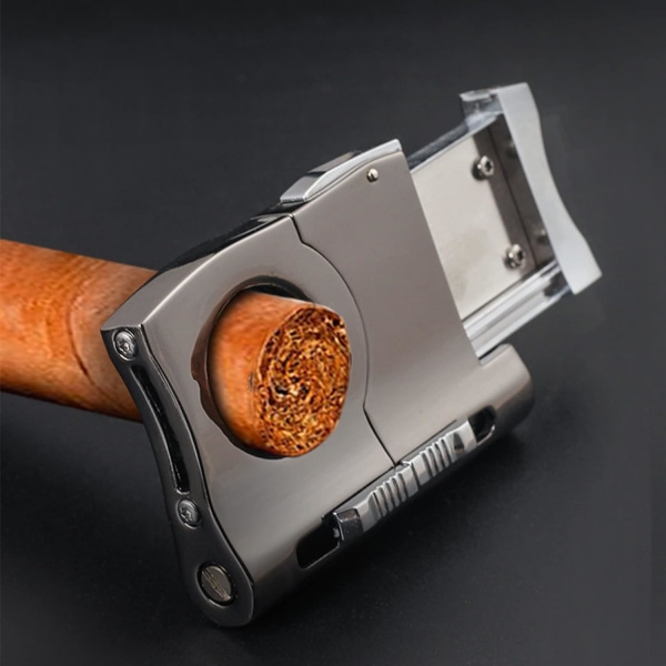 Gave Profesjonell sigarkutter kniver i rustfritt stål med 2 sigarstanser, sigargiljotin, kutter