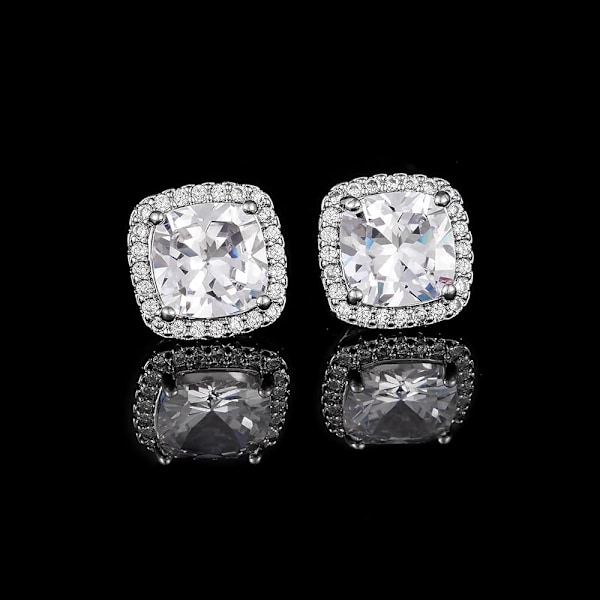 Cubic Zirconia Örhängen Nitar Kvadrat Rund Tåre Hjärta Halo Nitar Örhängen Hypoallergena för Kvinnor