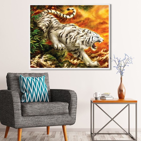 (30x40cm)Diamond Painting White Tiger Kit Full Drill Picture