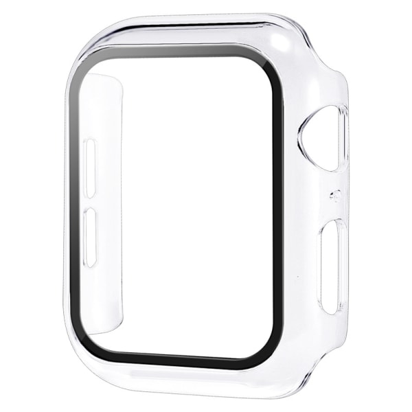 （Transparent） Deksel kompatibel med Apple Watch 44MM, 2-i-1 beskyttelse PC-herdedeksel og HD Tempe
