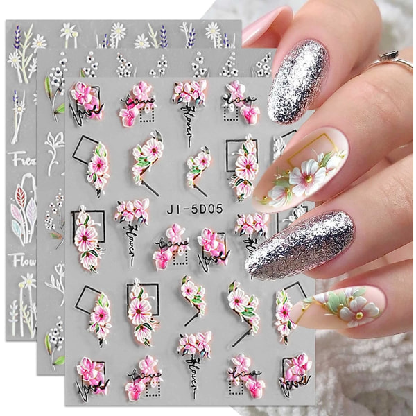 3D Flower Nail Stickers 3 Ark Nail Art Nail Stickers Self