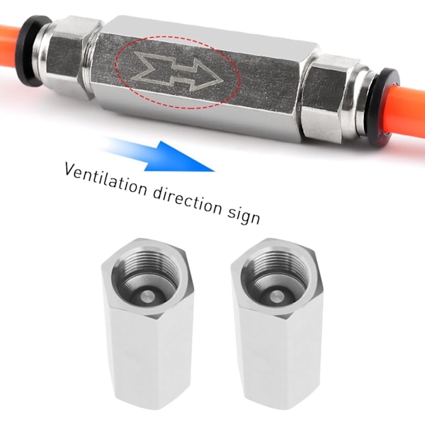 2 kpl 1/8'' Messinki Yksisuuntainen Ilman Takaiskuventtiili Naaraskierre 35mm Kuusikulmainen Pneumaattinen Takaiskuventtiilin Vaihtotarvike Kattilalle ja Paineastialle