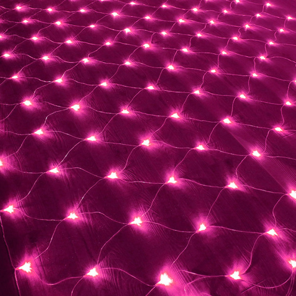 Pink Net Lys Garland, 192 LED Net Lys 3M X 2M 8 Vandtæt E