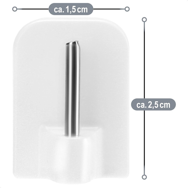 Paket med 50 självhäftande krokar för gardinstång - 2,5 x 1,5 x 1,1
