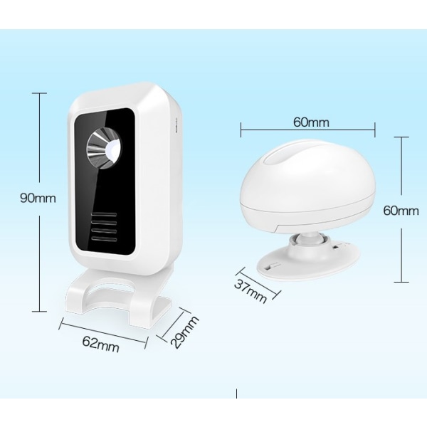 Alarm Motion Sensor Entry Alarm - Trådløs dørklokke med 32 ringetoner -120dB sikkerhedsalarm, batteri
