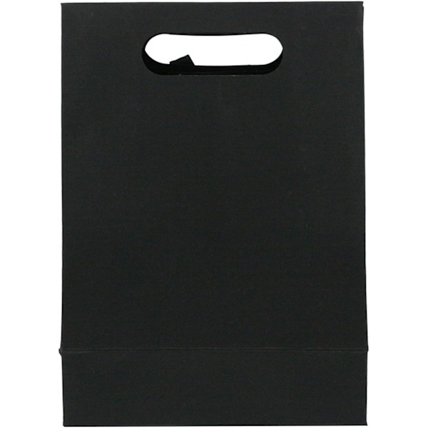 Sort pakke med 12 20 x 14 x 7 cm stærke sorte gaveposer i kraftpapir
