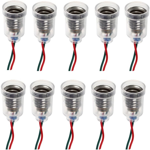 10 stk. E10-lamper Sockel LED Skrue Montering Små Pærer Holder Lys Soc