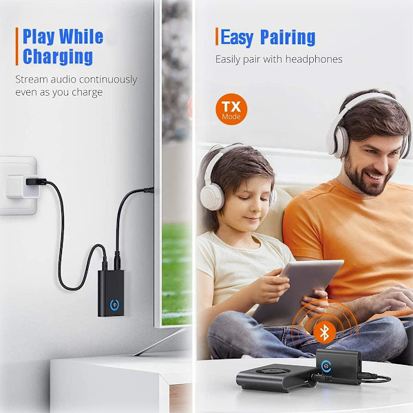 Bluetooth 5.0 Sender og Mottaker Adapter,