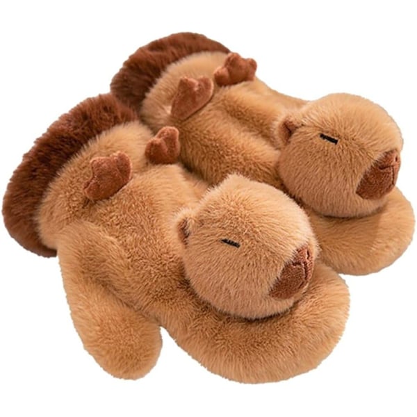 Plush Kapibara Hansker, Vindtette Hansker, Plush Kapibara Design, Snøhansker, Tykke, Søte Kapibara Votter, Snøhansker