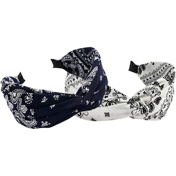 （Tryckkors）3PCS pannband för kvinnors hår Boho Wrap Tie Fas