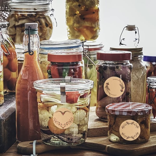 Selvklebende etiketter, 1 rull 500 stk Kraftpapir selvklebende