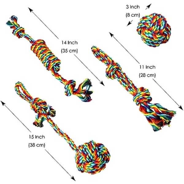 (4-pakke) Hundesleketøy, Tauleketøy for Hunder, Tyggeleketøy,