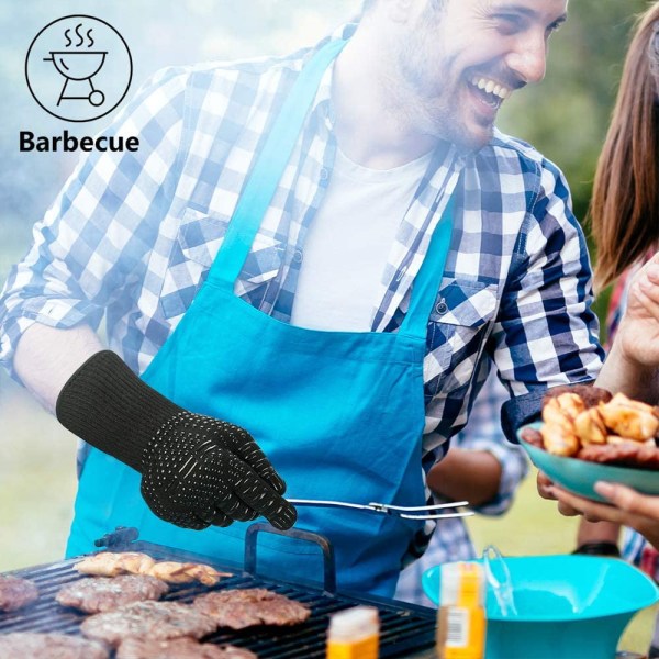 2-pakning Ovnshansker, 1472°F Varmebestandige Hansker, Store Grillhansker