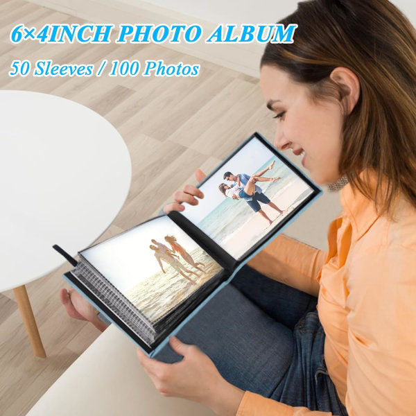 2 Pack Small Pocket -valokuva-albumit, joihin mahtuu 200 4x6 valokuvaa - Pienet taskut - Mustat sivut - Lisää valokuva A