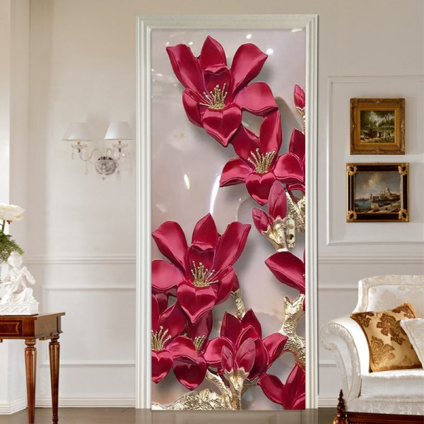 77x200cm Dørklistermærke Trompe l'oeil Effekt 3D Tapet（Stil 4)