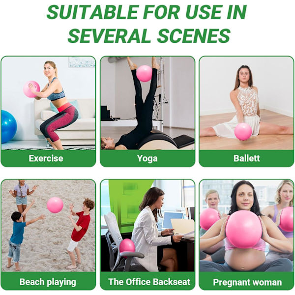 25 cm pehmeä pilatespallo/pieni jumppapallo - minijoogapallo, core-pallo, balettipallo, pieni ex Pink