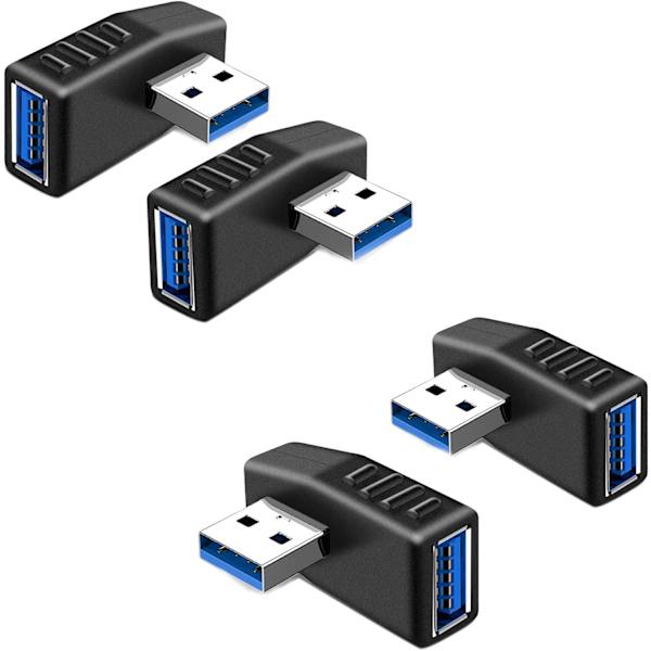USB 3.0-adaptere [2-pak], 90 graders rettvinklet hann til hunn USB 3.0-adapter
