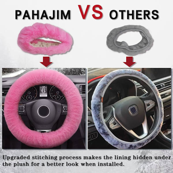 (Rosa) Mjuk Rattmuff i Päls Bilrattmuff, F