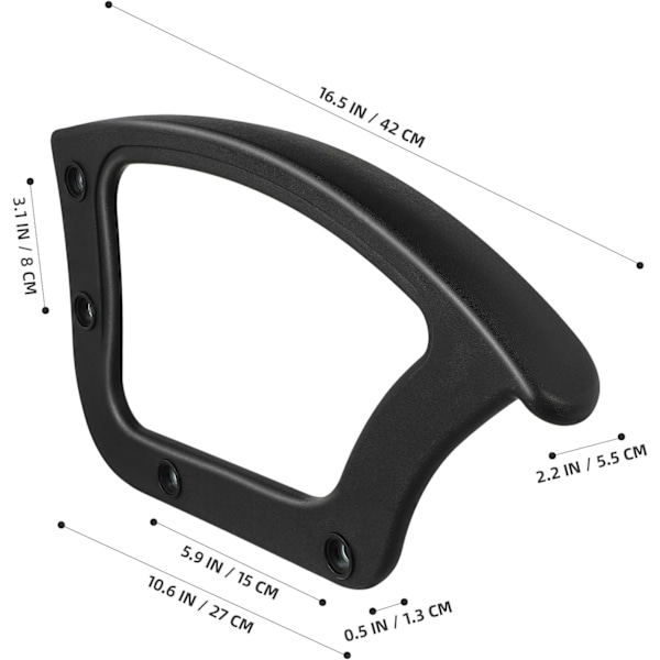 41×23×6cm Kontorstol 2 stk. Ring Arm Udskiftningsdele Rullestol Tilbehør Plaststole Sort Armlæn Del Tilbehør