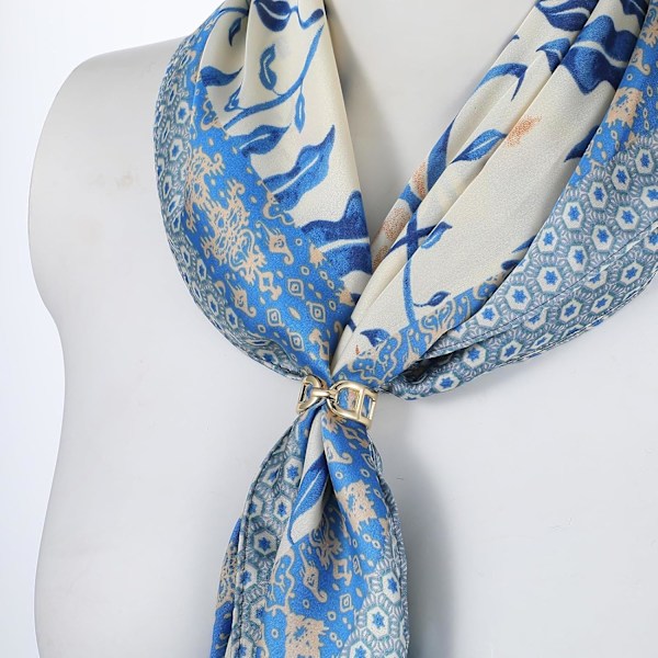 2 st Scarfring för kvinnor Guld Silver Scarfklämmor Metall Scarf Slide Spänne Sidenhalsdukar Nål Sjal Klämmor Sjal Lås Hållare Scarfs Tillbehör för T-S
