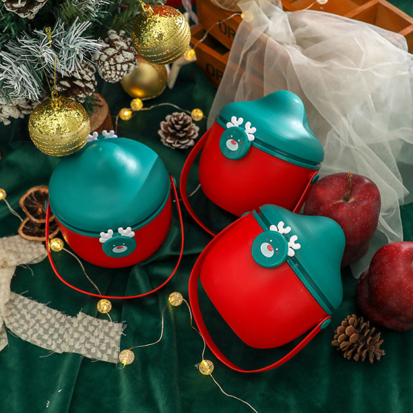 3 st Jul Äpple Låda Plast Julklappsförpackning Jul