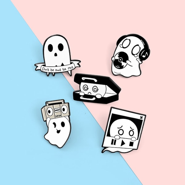 5 Pack Bulk Cute Emalje Pins, Funny Anime Pins til æstetisk