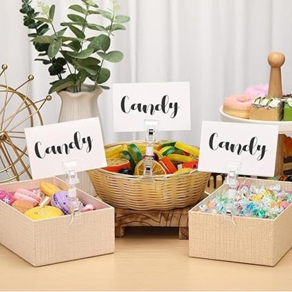 10 stk. roterende plastikclips, prismærkeholder, klar roterende prismærkeklips, butiksdisplay, prismærke displaystand, bordklemmeholder