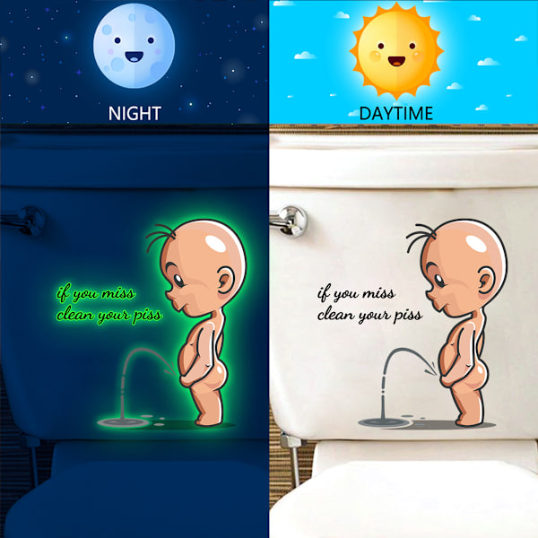 2 Ark Toalettlockskylt Toalett Cartoon Dekal Bad Hav