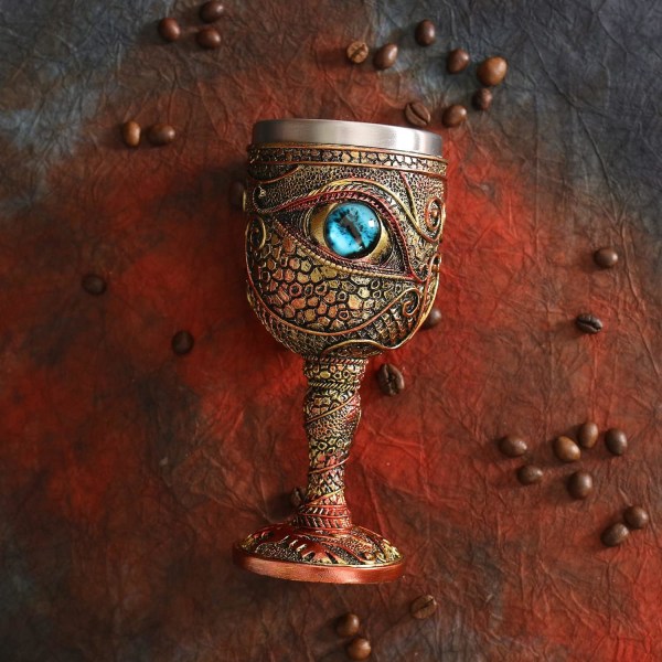 Rustfritt stål vinglass Øyet til dragen Chalice, Dungeons and Dragons Medieval Dragon 210ml