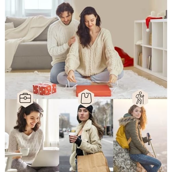 5-pack Damstrumpor i Ull, Vintervarma Vandringsstrumpor, Avslappnade Kalvstrumpor, Sportstrumpor, Present