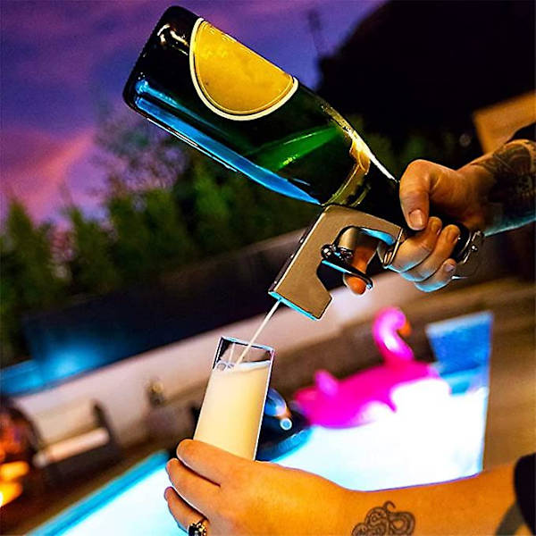 Champagne Gun Vinflaska Dispenser Öl Gun Jul Bar Atmosfär Rekvisita (SVART)