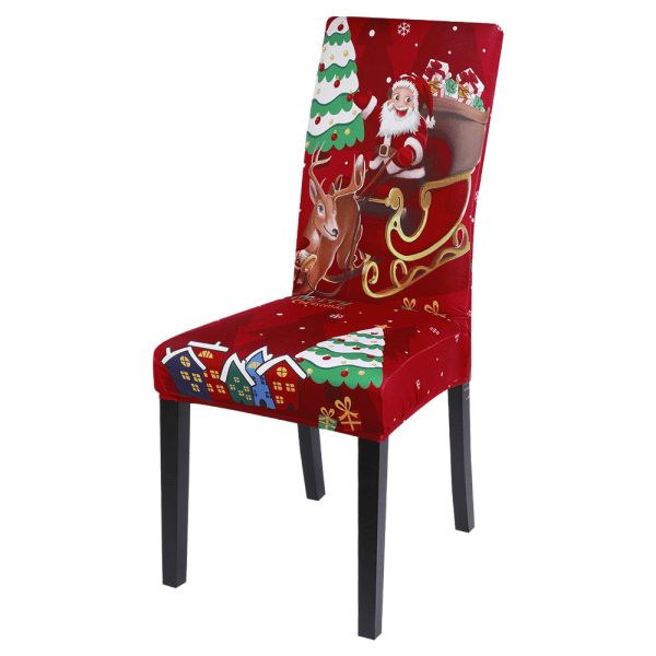 2 Pieces Christmas Backrest Chair Cover, Elastic, Christmas, Dini