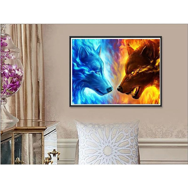 (30x40cm) Varg DIY 5D Diamantmålning Full Borr Harts