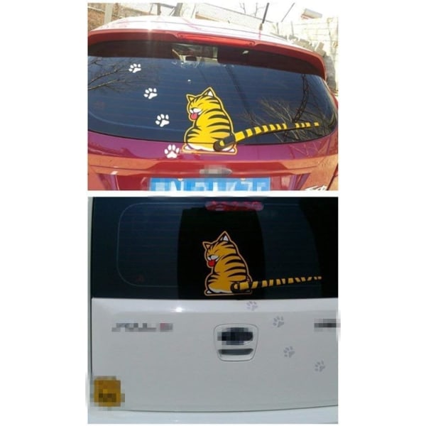 Car Wiper Sticker, Cat Tail Decal Windshield Wiper Cartoon Sticke